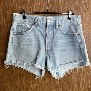 Agolde Parker Cutoff High Rise Button Fly 2” Shorts In Farewell Blue Size‎ 27